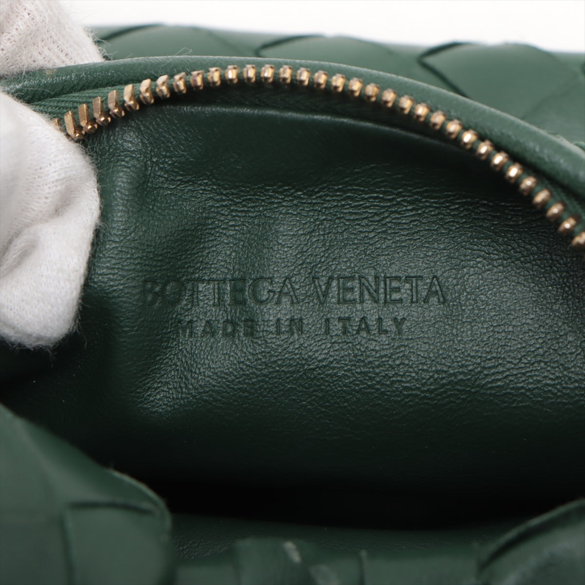 Pre-Owned Bottega Veneta Intrecciato Candy Jodi Leather Hand bag Dark green