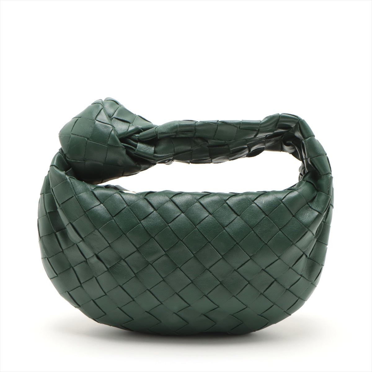 Pre-Owned Bottega Veneta Intrecciato Candy Jodi Leather Hand bag Dark green