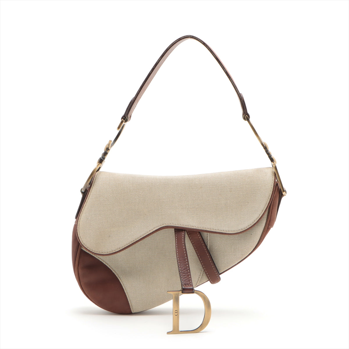 Pre-Owned Christian Dior Vinatge Saddle Bag Canvas Leather