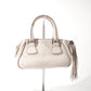 Pre-Owned Chanel White calfskin Leather Tassel Mini Boston Bag