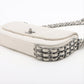 Pre-Owned Chanel Chocolate Bar Lambskin Chain Shoulder Bag White Silver Metal - Classic Charmers