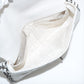 Pre-Owned Chanel Chocolate Bar Lambskin Chain Shoulder Bag White Silver Metal - Classic Charmers