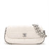 Pre-Owned Chanel Chocolate Bar Lambskin Chain Shoulder Bag White Silver Metal - Classic Charmers