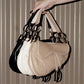 Christian Dior Vintage Beige milktea color on white stitch Saddle bag