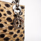 Pre-Owned Christian Dior Lady mini Dior Leopard-Print Leather 2-Way Handbag with Acrylic Handles - Classic Charmers
