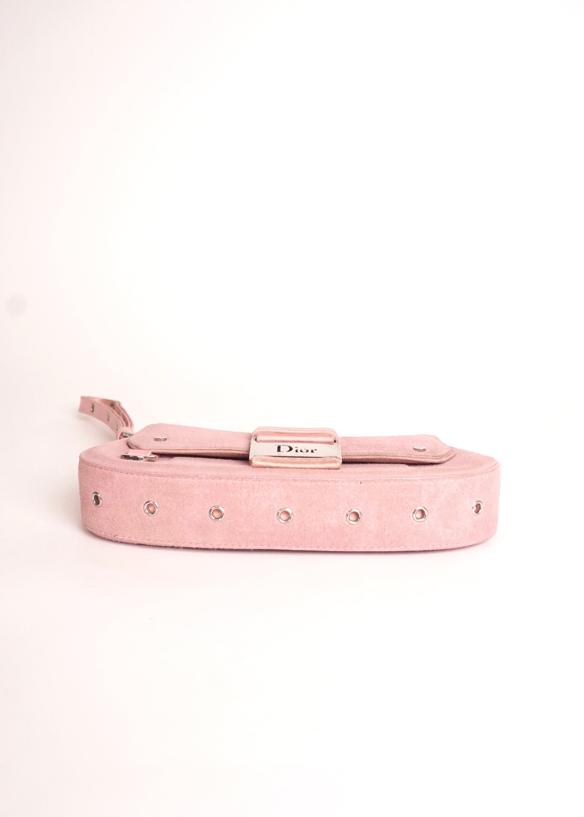 Pre-Owned Christian Dior Street Chic Pochette Pink Suede with Silver Hardware - Classic Charmers