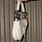 Christian Dior Vintage Cream White on white stitch Saddle bag