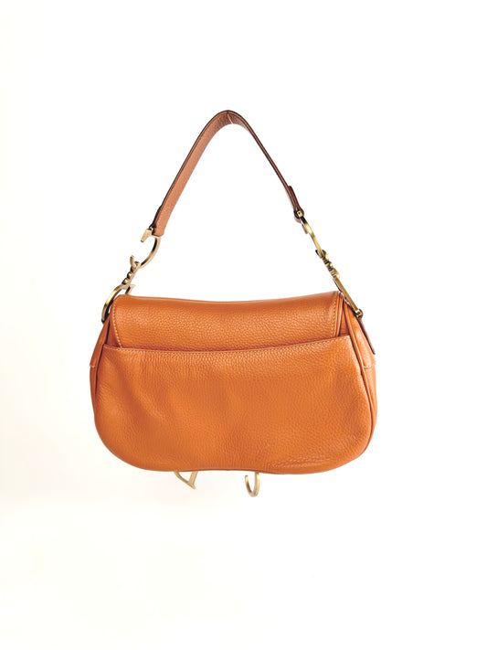 Christian Dior vintage brown Leather Double Saddle Bag