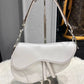 Dior white vintage Silver hardware saddle bag