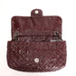 Pre-Owned Chanel Classic Flap Bag Quilted Crinkled Patent Leather Burgundy - Classic Charmers