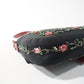 Pre-Owned Fendi Baguette Beaded Floral Embroidery Satin Bag with Red Strap
