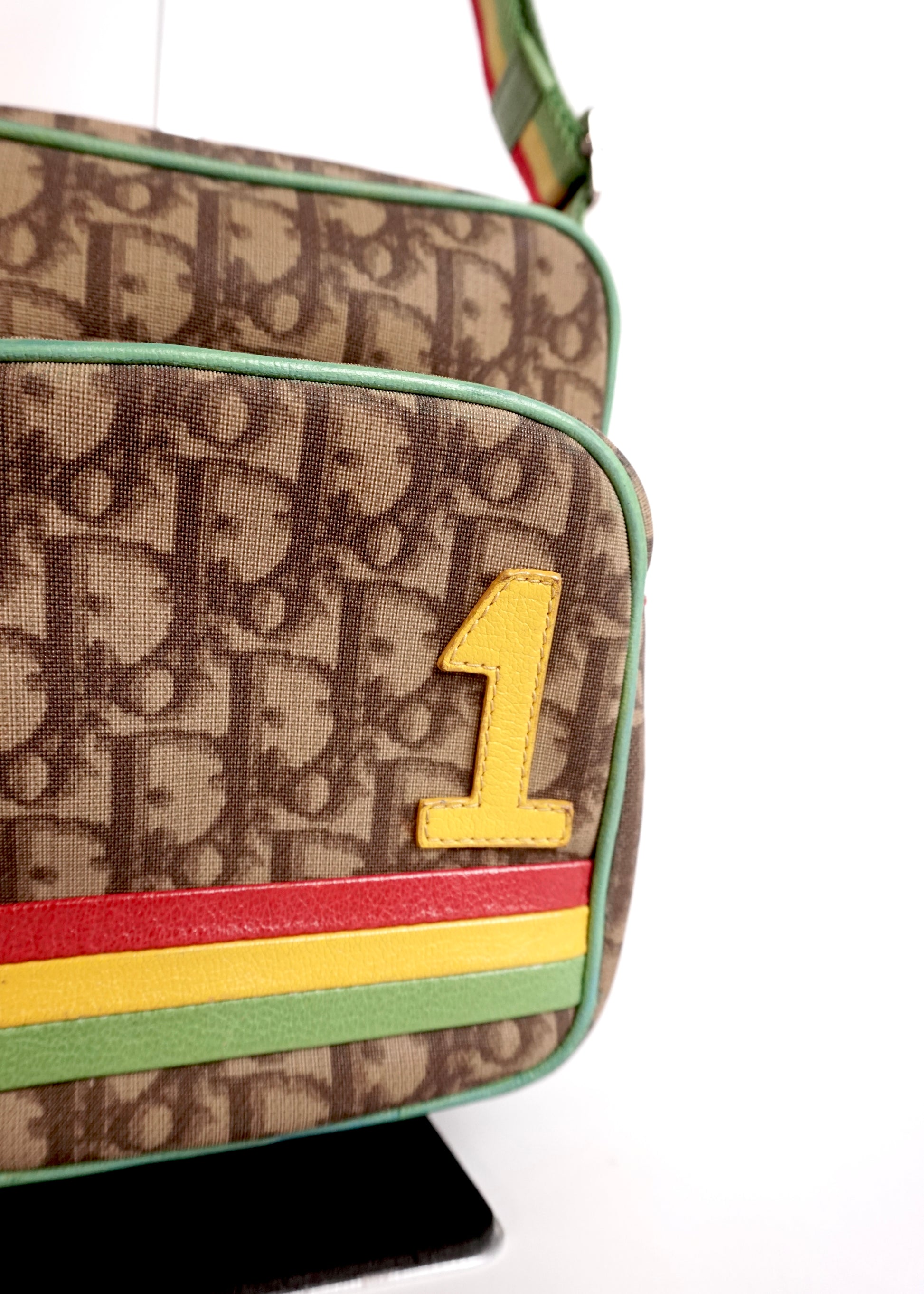 Pre-Owned Christian Dior Rasta Oblique Canvas Crossbody Bag Brown/Green/Red/Yellow - Classic Charmers