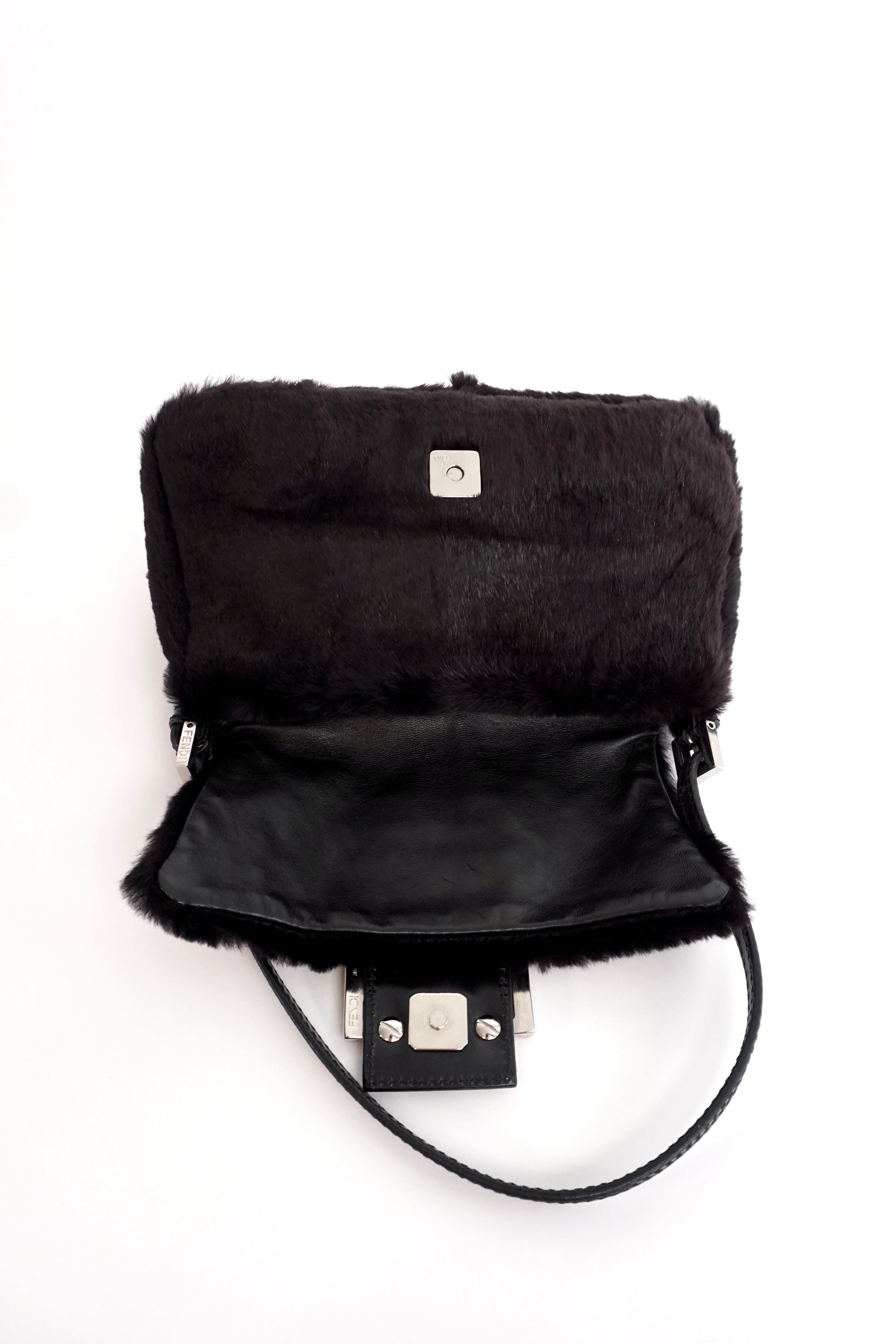 Pre-Owned Fendi Baguette Pony Hair Leather Shoulder Bag Black - Classic Charmers