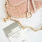 Rare Christian Dior by John Galliano Fall 00 Saddle Bag in Pink Ostrich Leather