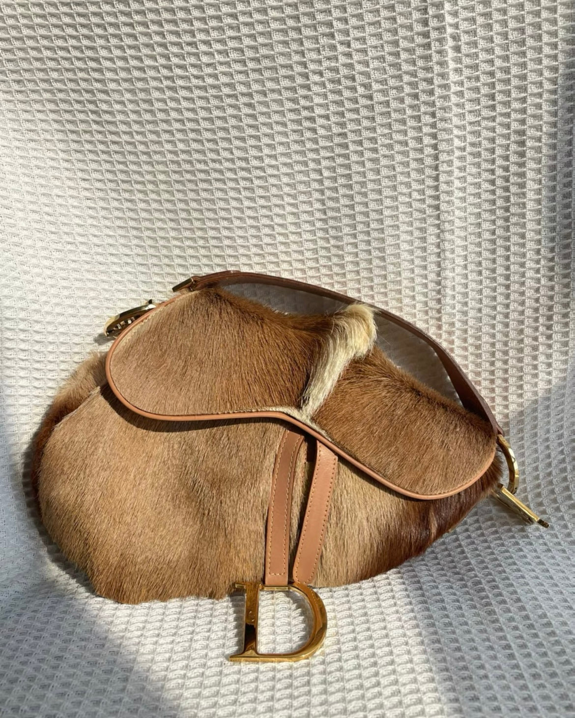 Dior vintage Pony Hair Saddle Bag Brown No.2