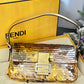 Pre-Owned Fendi Baguette 1997 Gradient Silver & Gold Sequin Shoulder Bag Medium