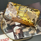Pre-Owned Fendi Baguette 1997 Gradient Silver & Gold Sequin Shoulder Bag Medium