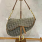 Pre-Owned Christian Dior vintage canvas green saddle bag
