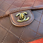 Chanel Vintage Calf Leather Brown Chocolate Classic Flap shoulder bag