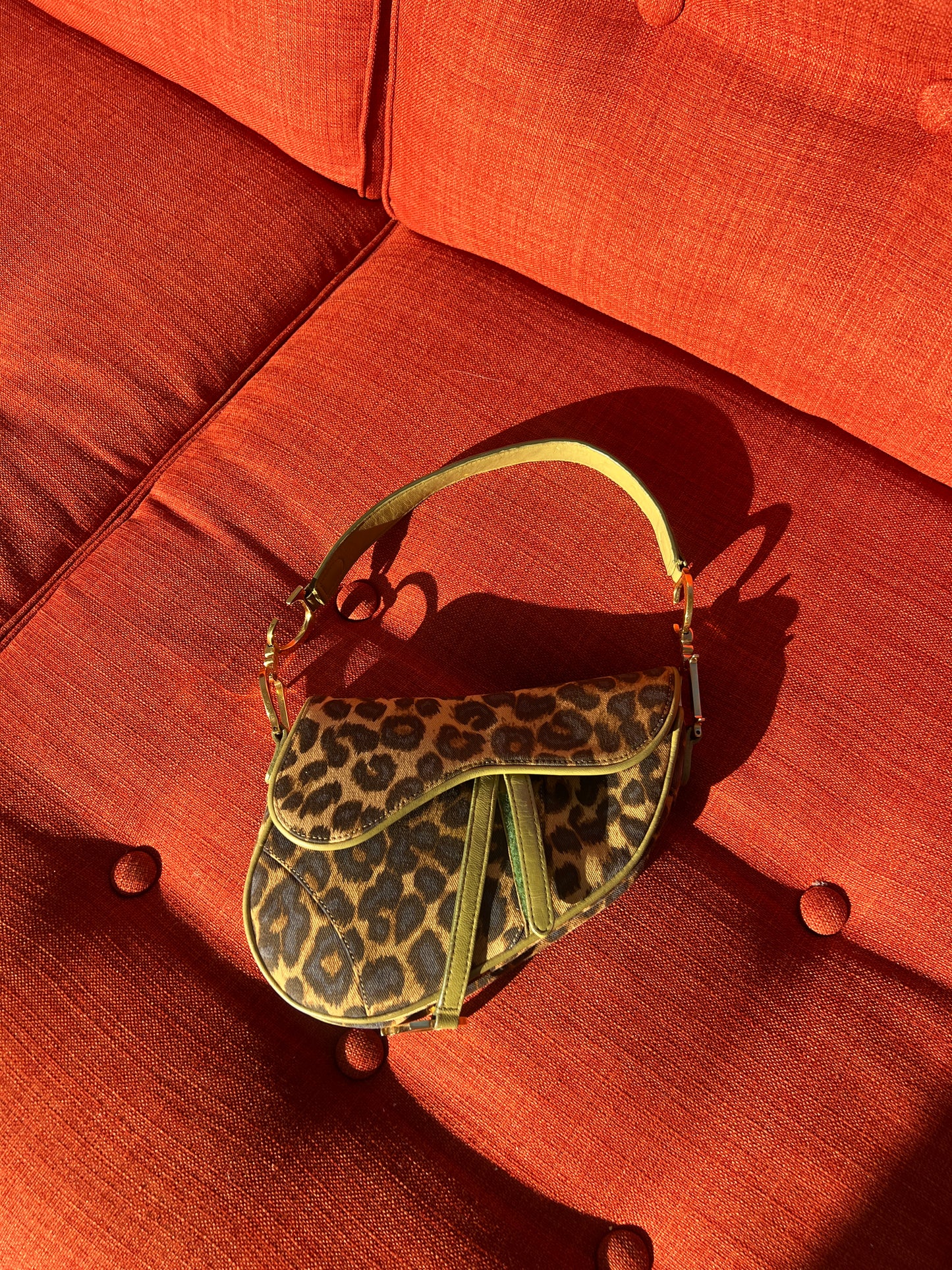 Dior Vintage Leopard Printed Mini Saddle Bag