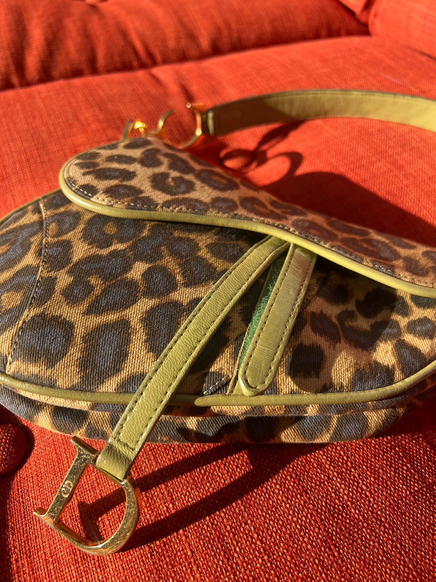 Dior Vintage Leopard Printed Mini Saddle Bag