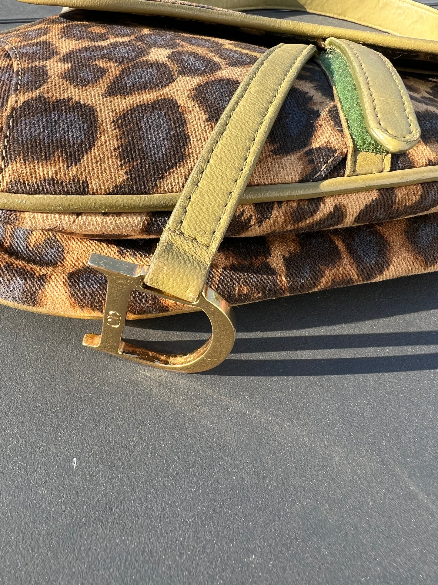 Dior Vintage Leopard Printed Mini Saddle Bag