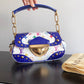 LOUIS VUITTON Limited Edition Blue Alligator White Monogram Multicolor Marilyn Bag