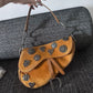 Dior Brown Suede and Dark silver metal hardware Saddle - Classic Charmers