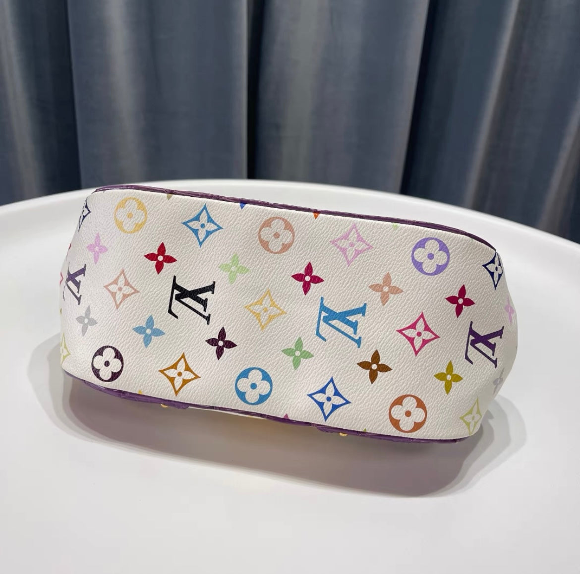 LOUIS VUITTON Limited Edition baby Purple Alligator White Monogram Multicolor Marilyn Bag