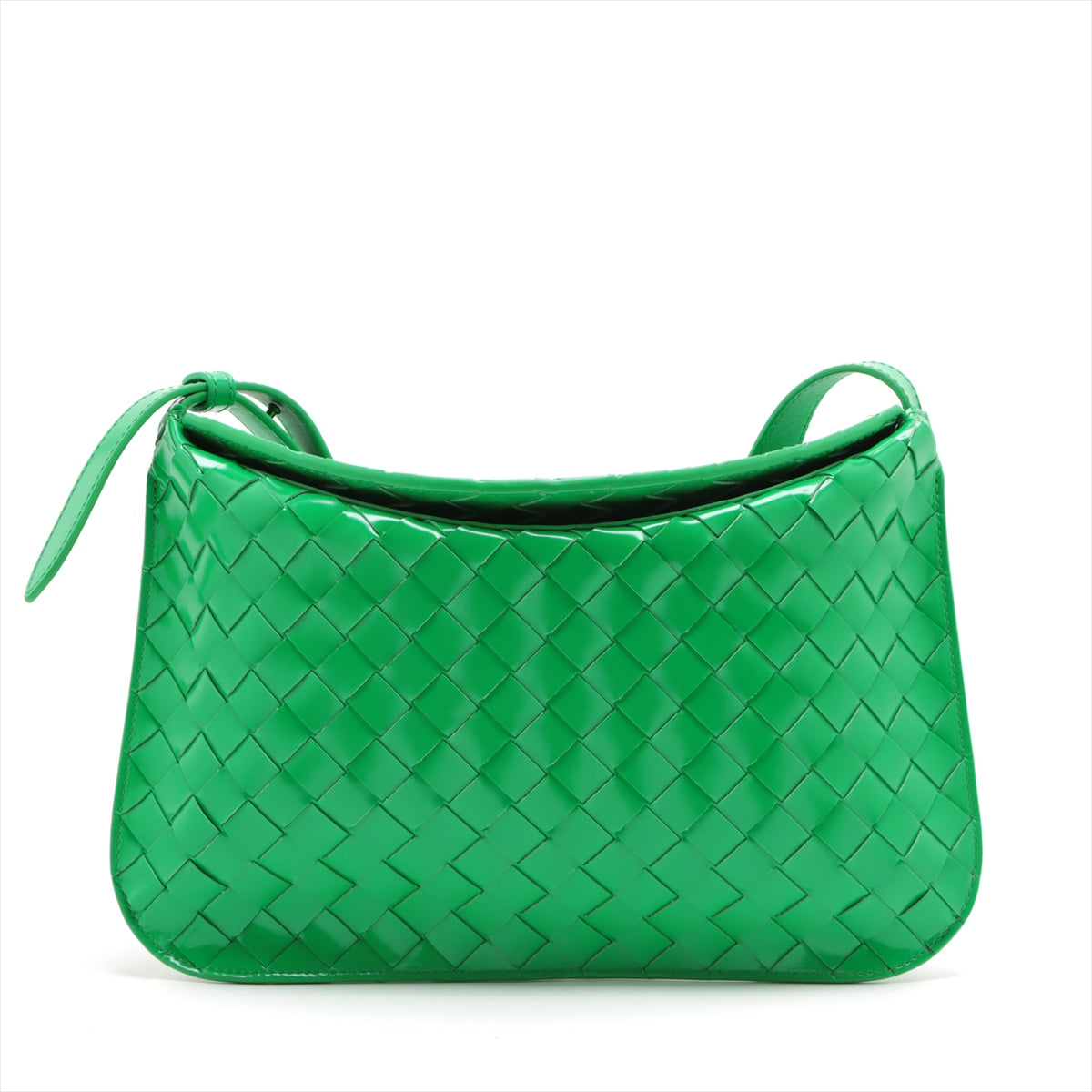 Pre-Owned Bottega Veneta Intrecciato Patent Leather Shoulder bag Green