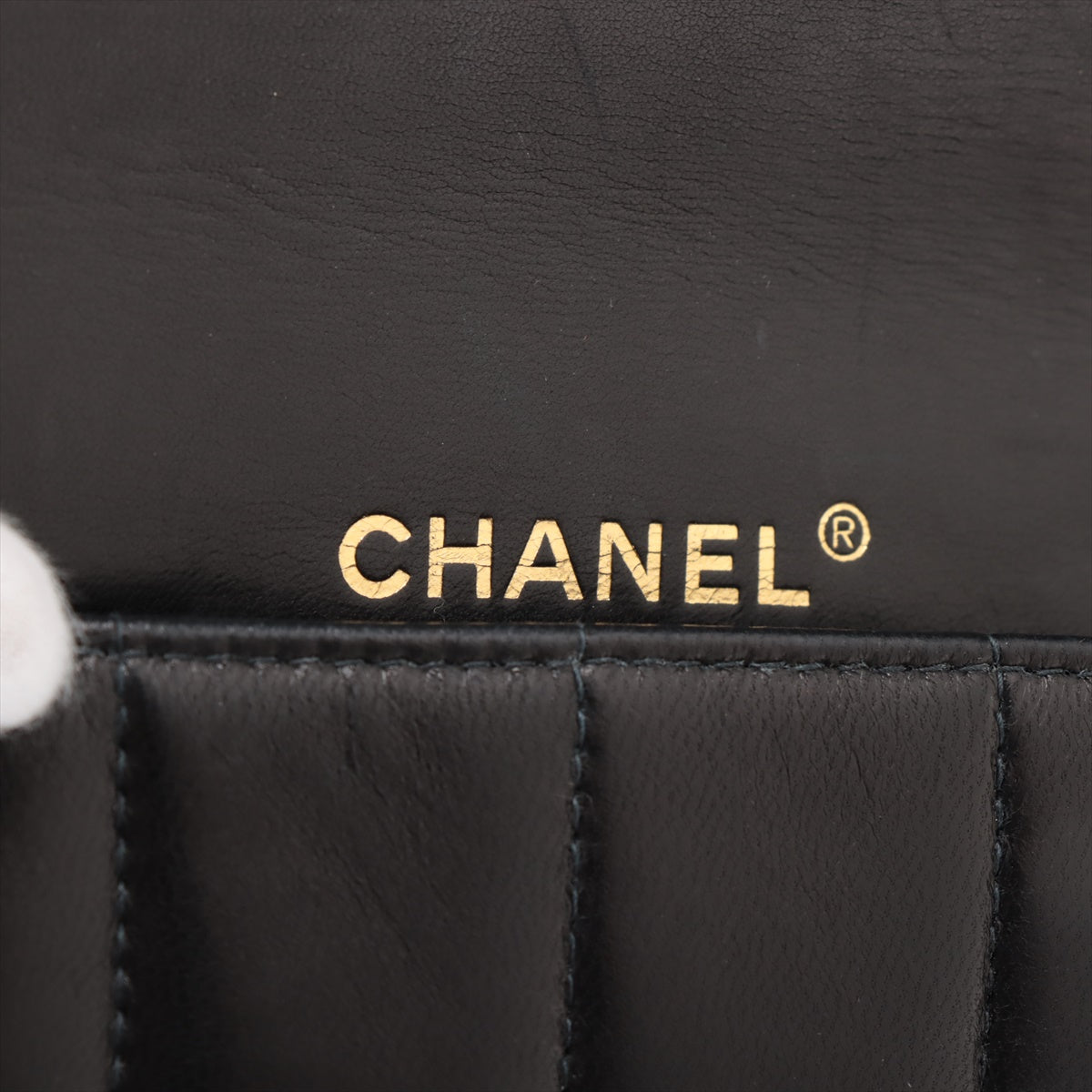 Pre-Owned Chanel Chocolate Bar Lambskin Chain Shoulder Bag Black Gold Metal