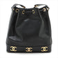 Chanel Triple Coco Caviarskin Chain shoulder bag bucket Black Gold Metal