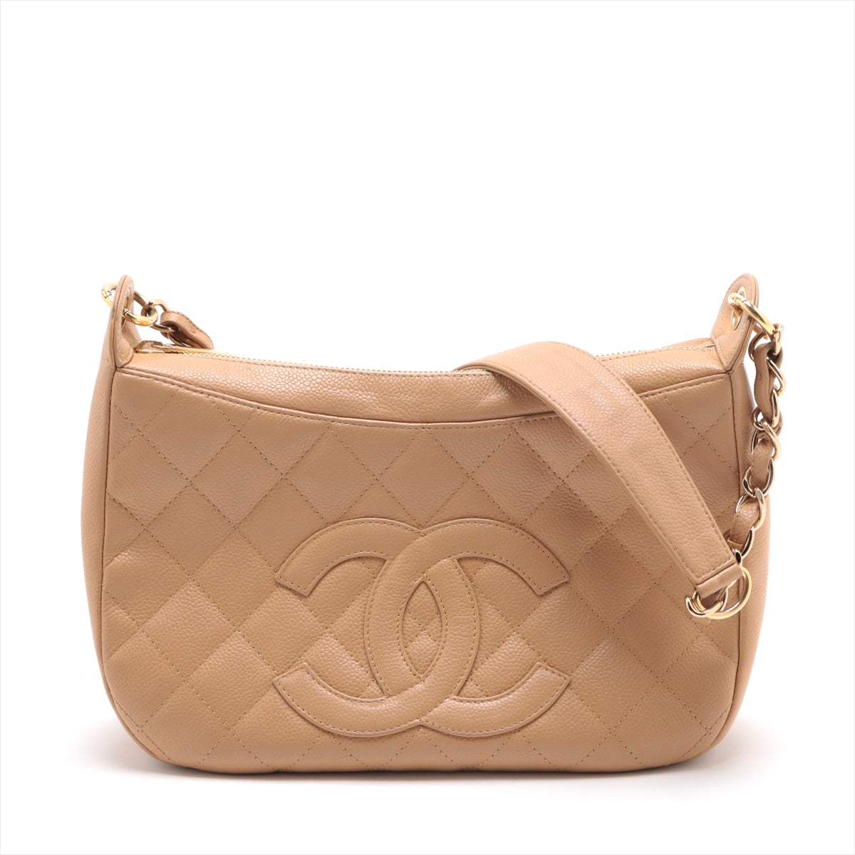 Pre-Owned CHANEL Matelasse COCO Mark Shoulder Bag Grained calfskin Brown