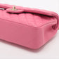 Pre-Owned Chanel Matelasse Caviarskin Double flap Double chain bag Pink Gold Metal Medium