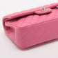 Pre-Owned Chanel Matelasse Caviarskin Double flap Double chain bag Pink Gold Metal Medium