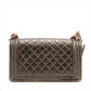 Pre-Owned Chanel BOY CHANEL 25 Leather Chain shoulder bag Black×Gold Gold Metal