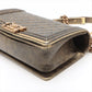 Pre-Owned Chanel BOY CHANEL 25 Leather Chain shoulder bag Black×Gold Gold Metal
