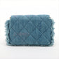 Pre-Owned Chanel Matelasse Denim Chain Shoulder Bag Blue Gold Metal