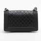 Pre-Owned Chanel BOY CHANEL 25 medium Lambskin Chain Shoulder Bag Black - Classic Charmers