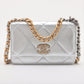 Pre-Ownedc Chanel CHANEL 19 Lambskin Chain Wallet Silver Gold Metal