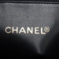 Pre-Owned Chanel Coco Mark Vintage Tortoiseshell Lambskin Chain Shoulder Bag Black Gold Metal