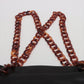 Pre-Owned Chanel Coco Mark Vintage Tortoiseshell Lambskin Chain Shoulder Bag Black Gold Metal