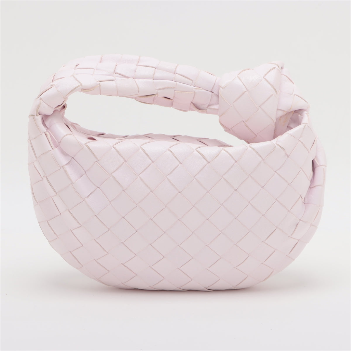 Pre-Owned Bottega Veneta Intrecciato Candy Jodi Leather Hand bag light pink