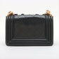 Chanel Boy Chanel 20 Small Lambskin Chain leboy  Shoulder Bag Camelia Black Gold Metal