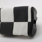 Pre-Owned Chanel Coco Mark Leather Chain handbag Bicolor Black × White Silver Metal