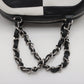 Pre-Owned Chanel Coco Mark Leather Chain handbag Bicolor Black × White Silver Metal