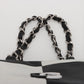Pre-Owned Chanel Coco Mark Leather Chain handbag Bicolor Black × White Silver Metal