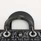 Pre-Owned Christian Dior Lady Dior Cannage Patent Leather 2 Way Handbag Black