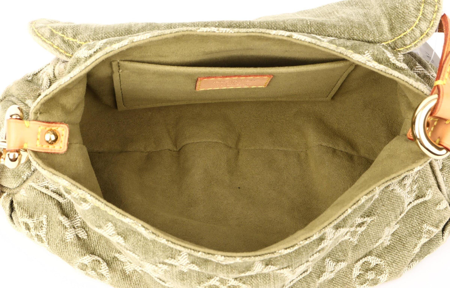 Pre Owned - Louis Vuitton Vintage Olive Green Denim Hobo Shoulder bag