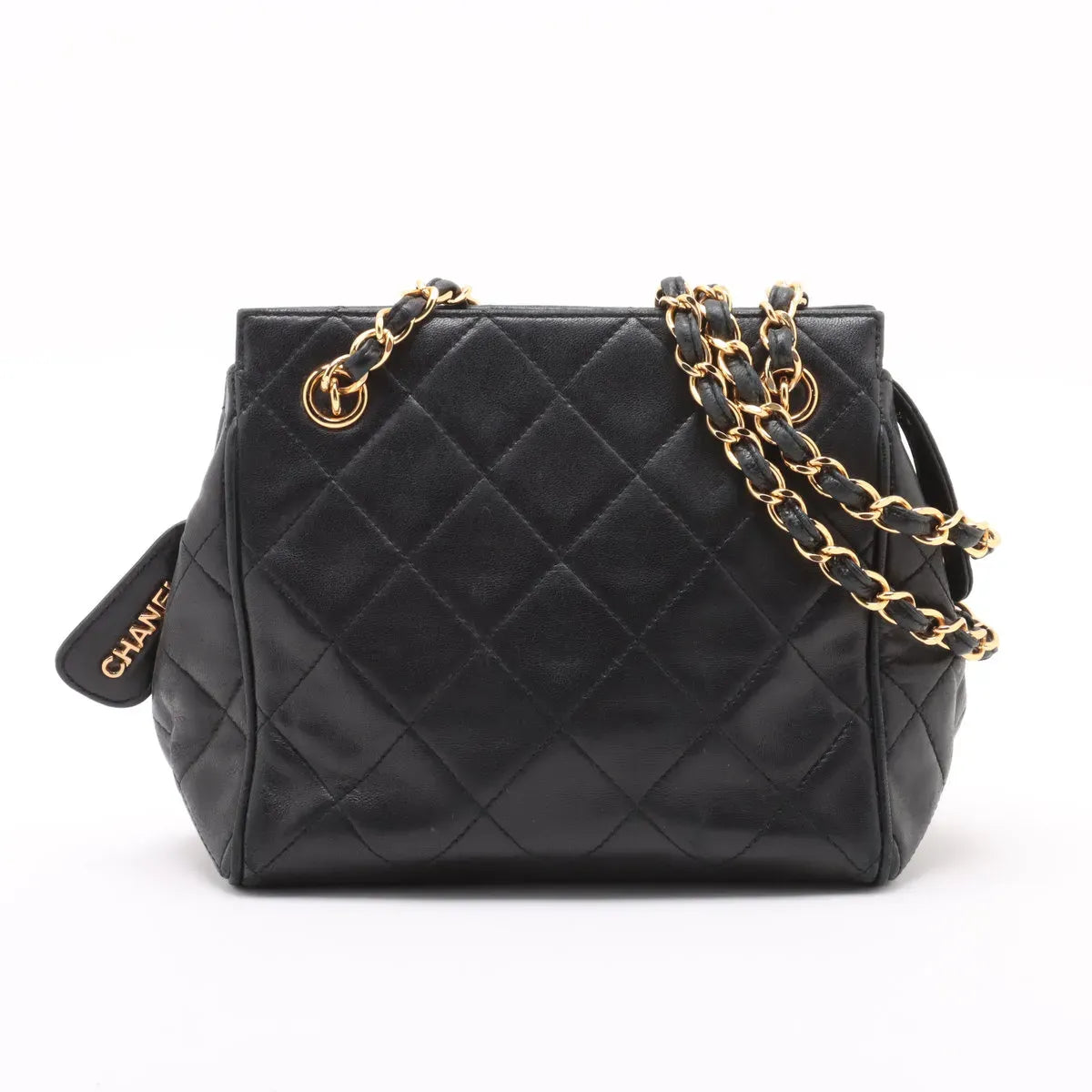 Chanel Black Quilted Leather Chain Shoulder Bag with Gold-Tone Hardware